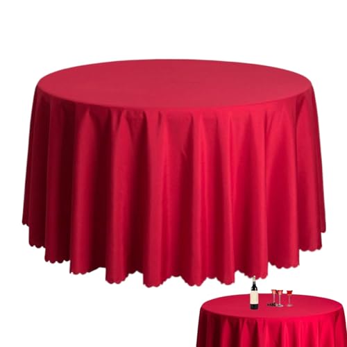 Qzdtue Runde Tischdecke, 153 cm (63 Zoll) Polyester Leinen, robust, eleganter Tischschutz, perfekt für Küche, Essen, Buffet, Hochzeit, Empfang, besondere Veranstaltungen von Qzdtue