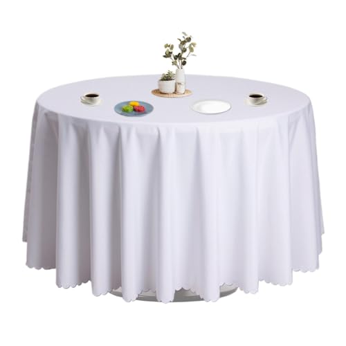 Qzdtue Runde Tischdecke, 153 cm (63 Zoll) Polyester Leinen, robust, eleganter Tischschutz, perfekt für Küche, Essen, Buffet, Hochzeit, Empfang, besondere Veranstaltungen von Qzdtue