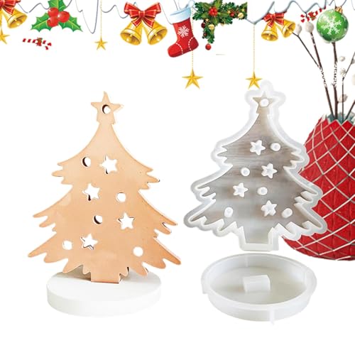 Silikon Candle Molds Set, Candle Molds for Beginners, Candle Making Silicone Molds Kit, Easy Release Candle Molds Christmas Tree Silicone Casting Molds for Clay Resin Crayon von Qzdtue