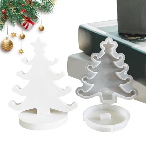 Silikon Candle Molds Set, Candle Molds for Beginners, Candle Making Silicone Molds Kit, Easy Release Candle Molds Christmas Tree Silicone Casting Molds for Clay Resin Crayon von Qzdtue