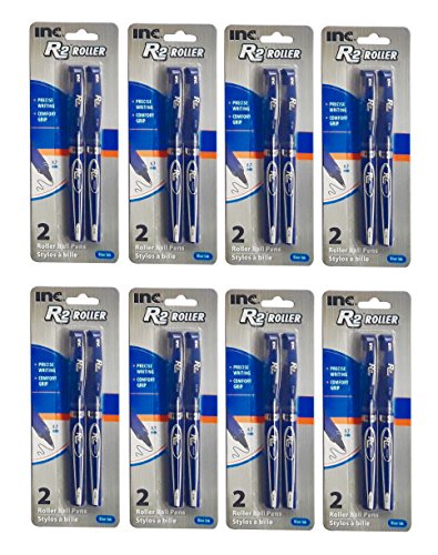 Inc. R-2 Roller Kugelschreiber, Blau, 8 Packungen mit je 2 Stück, 16 ct von R-2 Roller