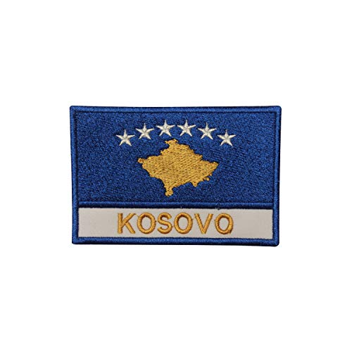 Kosovo Nationalflagge Patch zum Aufbügeln oder Aufnähen, bestickt, Länderabzeichen von R-CO