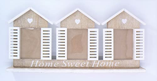 R.G.B. Bilderrahmen aus Holz, Chabby Chic mit Aufschrift Home Sweet Home (Rahmenmaße 36 x 17 x 5 cm, Größe 3 Bilderrahmen: 6 x 8) von R.G.B.