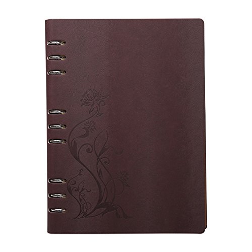 RAEADLIFE Notizbuch Tagebuch Ringbuch Ringbuchmappe Personal Organizer Lederoptik,DIN A5,liniert,Braun von RAEADLIFE