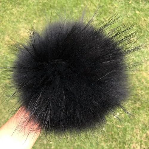 2 Stücke 13 15 cm Große Größe Echt DIY Fuchspelz Pom Poms Waschbärenpelz Pom Poms Naturpelz Ball Pom Poms Für Mützen & Taschen Schuhe von RAEF