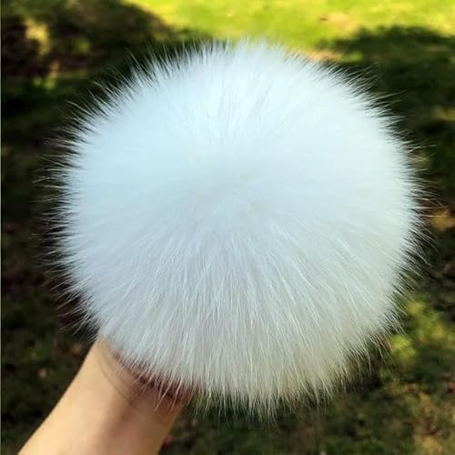 2 Stücke 13 15 cm Große Größe Echt DIY Fuchspelz Pom Poms Waschbärenpelz Pom Poms Naturpelz Ball Pom Poms Für Mützen & Taschen Schuhe von RAEF