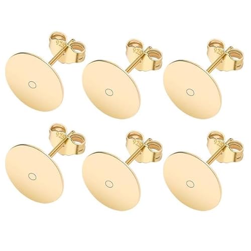 RAEF 50 Teile/los 925 Silber Überzogene Blank Post Ohrring Bolzen Basis Pin Mit Ohrring Stecker Erkenntnisse Ohr Zurück DIY Schmuck Machen zubehör von RAEF