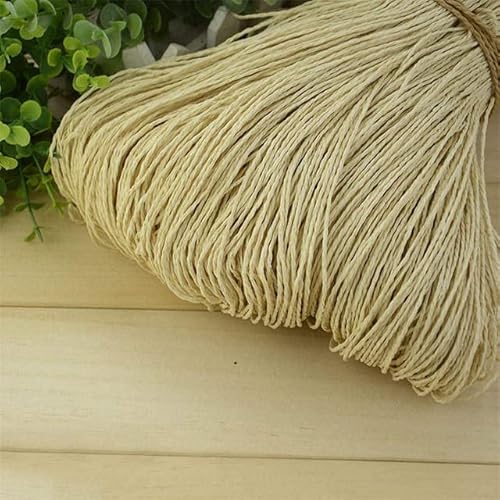 RAEF 500g 600meter Sommer Bast Garn Häkeln Natürliche Papier Stroh Fäden Handwerk Für DIY Stricken Hut Handtasche Geldbörse Korb Rattan Material von RAEF