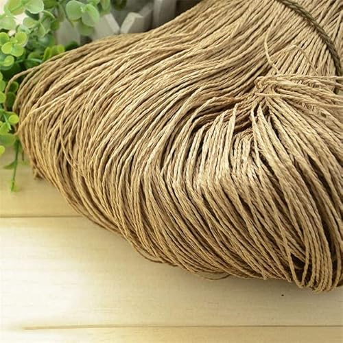 RAEF 500g 600meter Sommer Bast Garn Häkeln Natürliche Papier Stroh Fäden Handwerk Für DIY Stricken Hut Handtasche Geldbörse Korb Rattan Material von RAEF