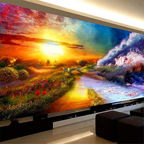 RAILONCH 5D DIY Diamond Malerei Sonnenuntergang Diamant Painting Set Full Gross Wohnzimmer Schlafzimmer (200x80cm) von RAILONCH