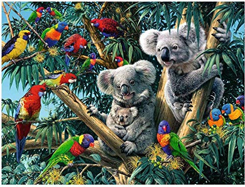 RAILONCH Koala Diamond Painting Kits für Kinder Diamond Full Drill Strass Bilder für Schlafzimmer Dekor (40×70cm) von RAILONCH