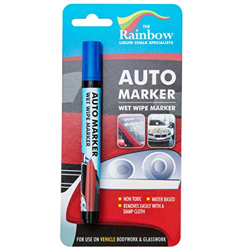 Auto Marker Blau ablösbare Farbe von Karosseriepaneelen und Windschutzscheiben. von RAINBOW CHALK MARKERS LTD