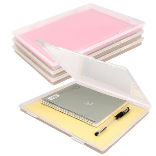 4 Pcs Dokumentenbox A4 Kunststoff Transparent, Wasserdicht Aufbewahrungsbox für Dokumente A4, Akten Organizer A4 für Briefe, Sammelalben, Zeitschriften, Tragbare Dokumentenbox für Schule & Büro von RAKUTE