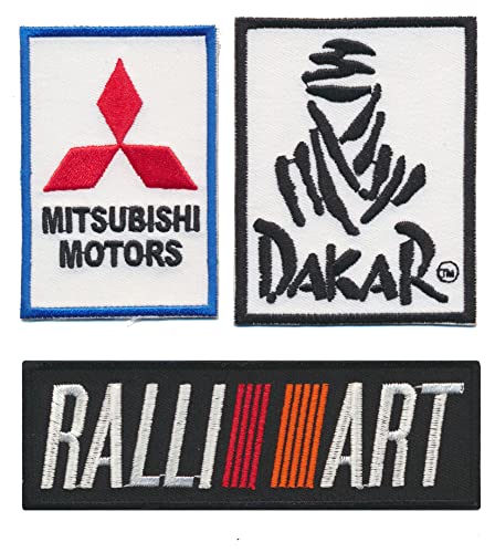 Ralliart Mitsubishi Dakar Aufnäher Patches 3 Stück Rallye Jeep Pajero Offroad 4x4 von RALLIART