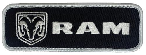 Ram Aufnäher mit Trucks-Logo, bestickt, schwarz, 11,4 x 3,8 cm, Heißsiegel-Aufnäher für Kleidung, Rucksäcke, Hüte, Jacken und Jeans von RAM