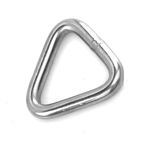 RAMBEX 2 Stück Dreieckiger Ringverschluss Aus 304 Edelstahl, Verbindungsschnalle Aus Massivem Metall Mit Halbrundem Ring, DIY-Ring for Aufhängen Von Schultergurten/Rucksäcken/Schlüsseln(3 * 30) von RAMBEX