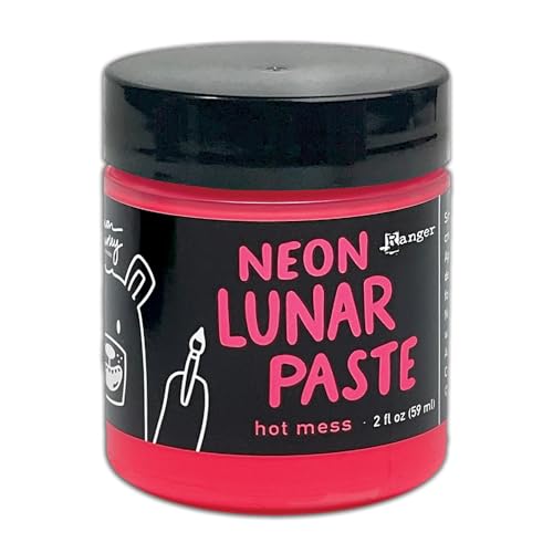 RANGER INDUSTRIES HUA86154 Hot Mess Neon Mondpasten, 57 ml Schablonenpaste, rot, Einheitsgröße von Ranger