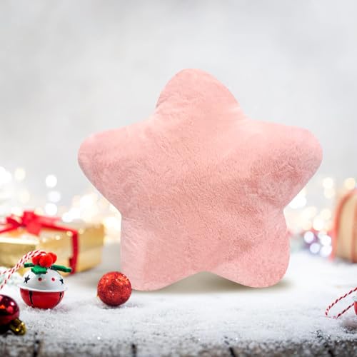 RANJIMA Kuschelkissen Kinder Sternkissen, Stern Kinderkissen, Weiche Flauschige Sternenkissen, Plüsch Kissen Dekokissen für Kinderzimmer Schlafzimmer Deko Weihnachten Geschenke für Mädchen, Rosa 30cm von RANJIMA