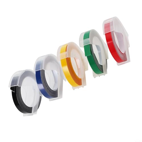 Kompatibel mit Motex-Etikettenmacher-Nachfüllband, 6 mm x 3 m, 5 Farben, einfach zu verwenden (1 Set (5 Farben)) von RANRAO