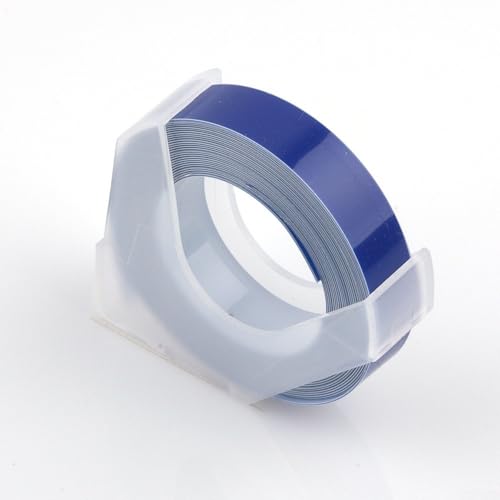 Mehrfarbiges Etikettenmacher-Nachfüllband, 6 mm x 3 m, kompatibel mit/für Motex, 5 Stück (blau) von RANRAO