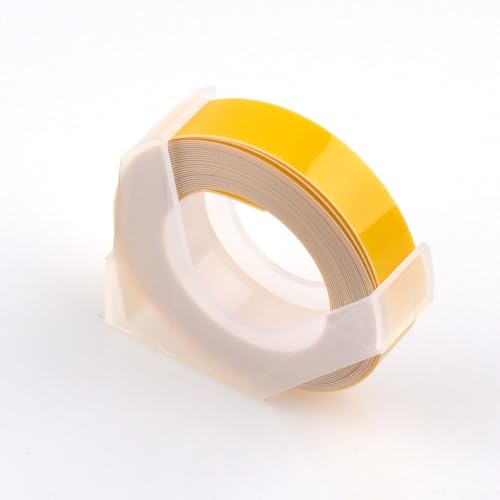 Mehrfarbiges Etikettenmacher-Nachfüllband, 6 mm x 3 m, kompatibel mit/für Motex, 5 Stück (gelb) von RANRAO