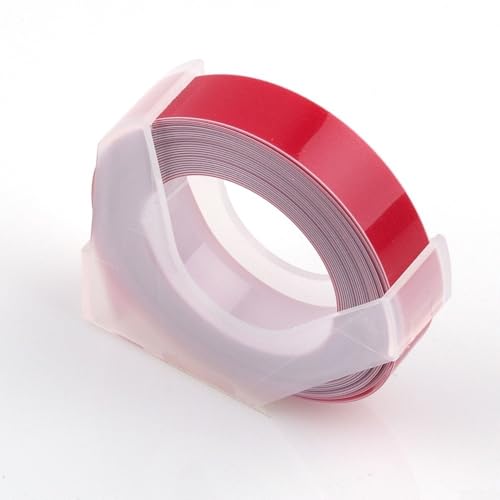 Mehrfarbiges Etikettenmacher-Nachfüllband, 6 mm x 3 m, kompatibel mit/für Motex, 5 Stück (rot) von RANRAO