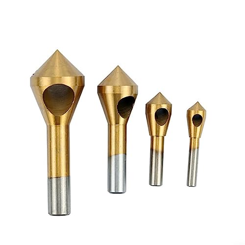 4-teiliges Senker-Entgratungswerkzeug-Set, Titan-Senker-Entgratungsbohrer, Lochschneider, Metall-Anfaswerkzeug für Metall, Holz, Aluminium, Eisen, Kunststoffplatte von RANRAO