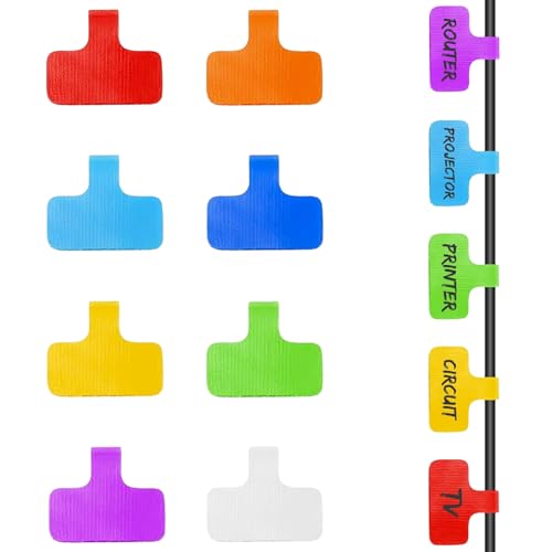 40 Stück Kabeletiketten,Kabeletiketten zum Beschriften,Kabel Beschriftung Wiederverwendbar,Beschreibbar Mehrzweck,Zur Verwaltung und Kennzeichnung von Kabeln, Leitungen(8 Farben) von RANYAKE