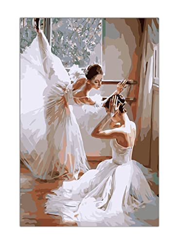 Ballerina-Poster Leinwand Ölgemälde Wandkunst Bild Druck Moderne Wohnzimmer Tanzzimmer Dekoration Poster (40 x 60 cm), ohne Rahmen von RAOWPAA