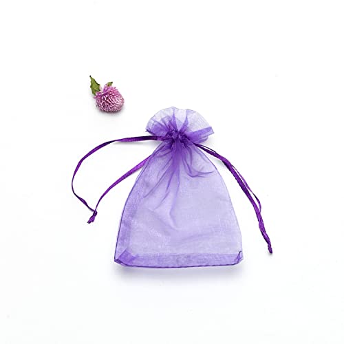 RAPECOTT 100 Stück 10 * 15cm, Organzasäckchen Violett Organzabeutel Säckchen Geschenkbeutel Säckli,Geschenkbeutel Organza, Lavendelsäckchen Säckchen, Schmuckbeutel von RAPECOTT