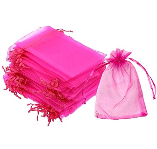 RAPECOTT 100 Stück 9 x 12 cm Organza-Säckchen, Organzabeutel, Schmuckbeutel, Hochzeitssäckchen, Lavendelbeutel, Organzabeutel, Geschenkbeutel, Netzbeutel, Geschenkbeutel, Kordelzug,.. von RAPECOTT