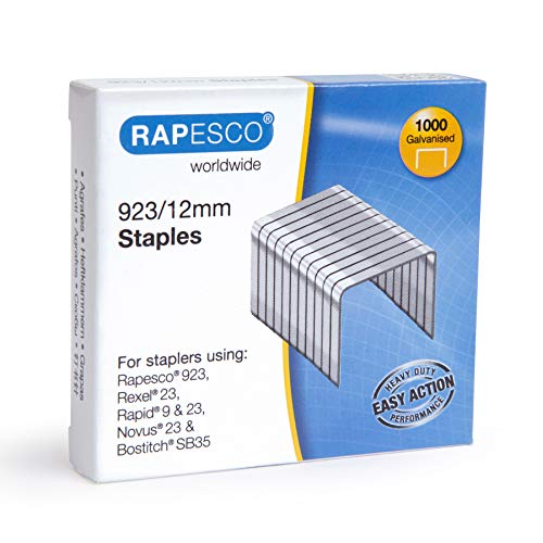 Rapesco 1238 923/12mm, Typ 23 verzinkte Heftklammern, 1000 Stück von Rapesco