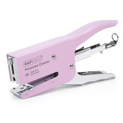 Rapesco 1345 Porpoise Classic Heftzange, 45 Blatt Kapazität, Rosa von Rapesco