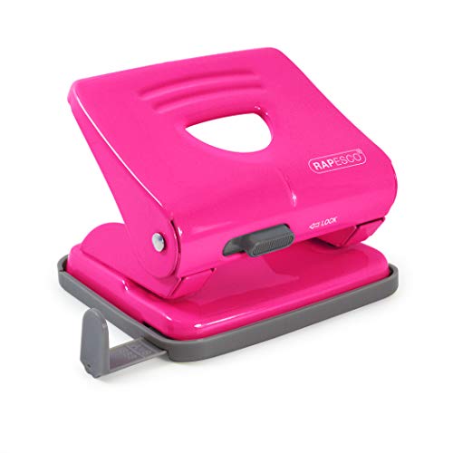 Rapesco 1360 825 2-fach-Metalllocher, 25 Blatt Stanzkapazität, Hot Pink von Rapesco