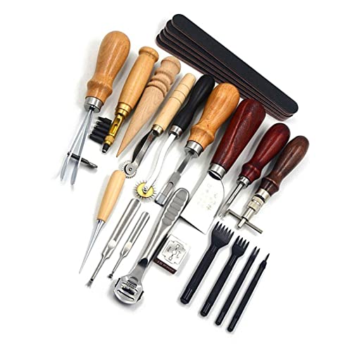 19pcs Leder Bastel -Punch -Werkzeuge Set - Langlebige Metallkonstruktion Zum Erstellen von Stilvollen Mustern in Lederprodukten - Für Lederschnitze - Anfängerkit Kit 19pcs Leder Bastel -Punch -Werkzeuge Set - Langlebige Metallkonstruktion Zum Erstellen von Stilvollen Mustern in Lederprodukten - Für Lederschnitze - Anfängerkit Kit von RASTKY