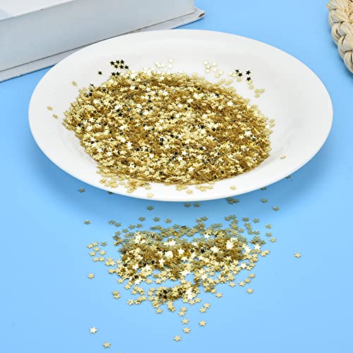 50 G DIY Sternförmige Pailletten für Kleidungsdekoration, kein Loch, Geburtstagsparty-Zubehör (GOLD) von RASTKY