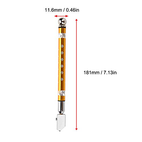 Professioneller Glasschneider für Effizientes Schneiden, Geeignet für 3–15 Mm Dickes Glas, Zuverlässiges Werkzeug für Bauarbeiter und Heimwerkerprojekte (GOLD) von RASTKY