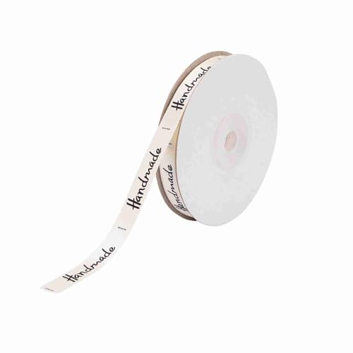 Satinband für Babyparty-Dekorationen, Kreative Kunst und Kunsthandwerk, 20 Yards Bandverpackung in Beige/Orange, Baumwollfaden (20 Meter beige) von RASTKY