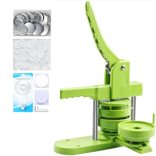 Buttonmaschine,Pin Maker,Button Maschine Set,(32mm/1.25inch),Mit 400pcs Verbrauchsmaterial,Rundschneider Und Unterlegscheibe Enthalten,Für Studenten,Kinder,Erwachsene,Diy Geschenke,Pin Machen von RATSTONE