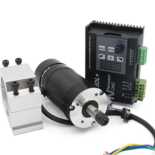 400 W CNC DC Air Cooled Spindel Motor ER8 nvbdl + 12000rpm Brushless Spindel Motor Kit + 600 W Brushless Motor Driver ohne Hall LCD Panel + 55 mm Halterung 【 für kleine und mittlere Verarbeitung 】 von RATTMMOTOR