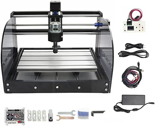 RATTMMOTOR CNC Fräsmaschine 3018-Pro Max CNC Graviermaschine,3 Achsen GRBL Offline Steuerung 420x350x270mm, Steuerung ER11 für PVC PCB Holzschnitzen DIY Gravierer von RATTMMOTOR