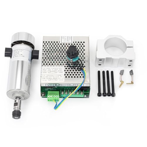 RATTMMOTOR 800 W Spindelmotor-Set, 0,8 kW, 110 V, CNC-luftgekühlter Spindelmotor, 52 mm, ER16, 20.000 U/min, Mach3 Geschwindigkeitsregler mit Netzteil AC 110 V-220 V + Spindelhalterungsklemme für RATTMMOTOR 800 W Spindelmotor-Set, 0,8 kW, 110 V, CNC-luftgekühlter Spindelmotor, 52 mm, ER16, 20.000 U/min, Mach3 Geschwindigkeitsregler mit Netzteil AC 110 V-220 V + Spindelhalterungsklemme für von RATTMMOTOR