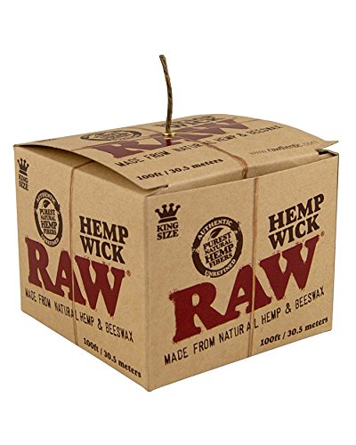 30,5 Meter RAW Hemp Wick Hanfdocht mit Bienenwachs zum gesünderen Anzünden von Bongs Joints usw von RAW