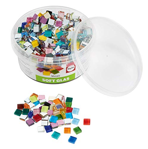 Rayher Soft Glas Mosaik Mix 1x1cm, Dose 500g ,14794999 von Rayher