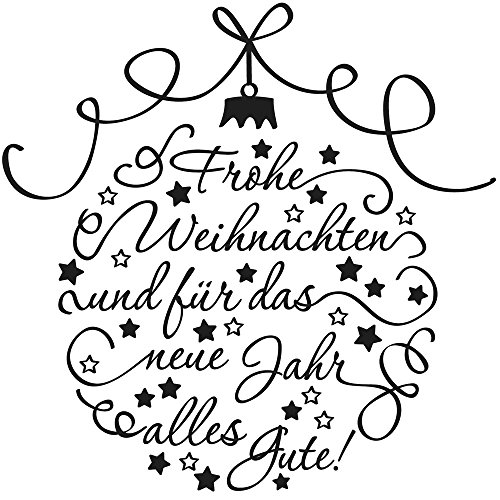 Rayher Hobby 28984000 Stempel Frohe Weihnachten, 7 x 7 cm, Holzfarben / Beige von Rayher