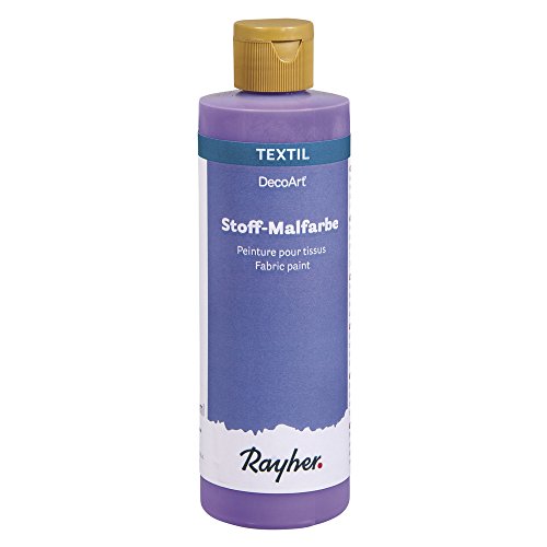 Rayher Stoff-Malfarbe, violett, Flasche 236 ml, cremige Acrylfarbe speziell für Textilien wie T-Shirts, Stoffbeutel, Kissenbezüge etc., hochdeckend und waschbeständig, 38951314 von Rayher