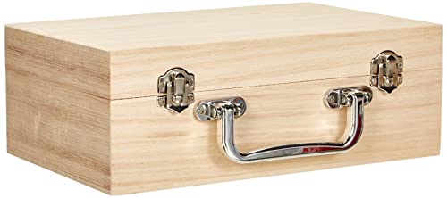 RAYHER HOBBY 6158000 Holz-Koffer 25x16x9 cm, Griff in Metalloptik, Scharniere aus Metall, Bastelkoffer, Holzkoffer ohne Inneneinteilung, Beige RAYHER HOBBY 6158000 Holz-Koffer 25x16x9 cm, Griff in Metalloptik, Scharniere aus Metall, Bastelkoffer, Holzkoffer ohne Inneneinteilung, Beige von Rayher