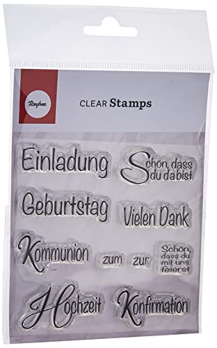 Rayher 59835000 Clear Stamp Anlass 1, 96,5x91x3,2mm von Rayher