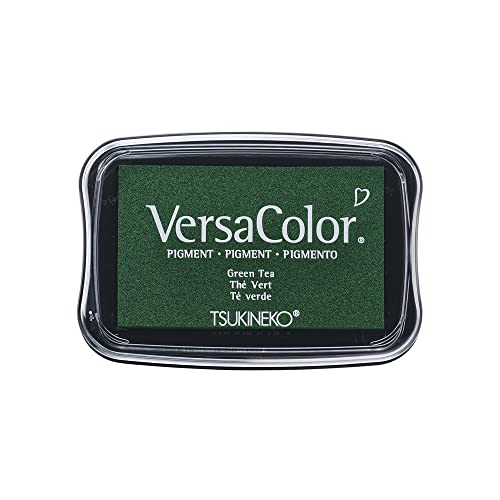 Rayher Hobby 29017446 Tsukineko Versa Color Pigment-Stempelkissen, green tea, 9,6 x 6,3 x 1,8 cm, Tinte auf Wasserbasis von Rayher