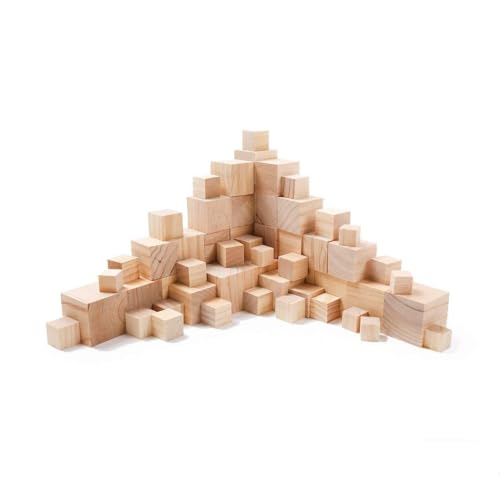 Holzwürfel , quadratische Holzbausteine, Natürliche unbearbeitete Blöcke, Holzrohling, Premium-Qualität, von Raylinedo 25MM 10PCS nature von RAYLINE-DO